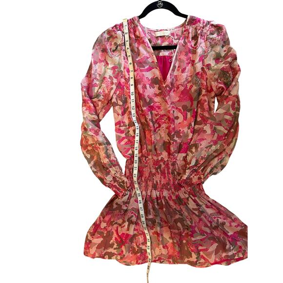 RAMY BROOK Printed Shaw Mini Dress - Rose Pink Combo Size Small - Picture 6 of 9